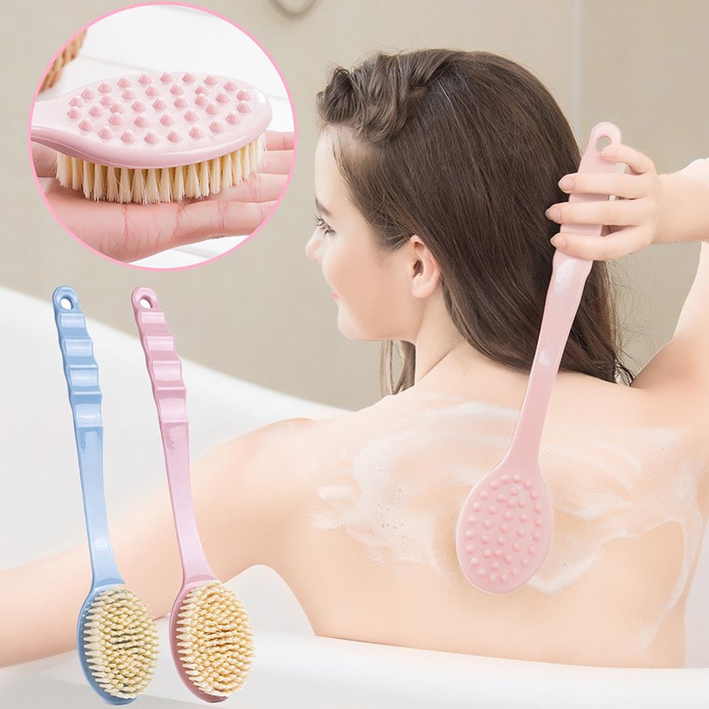 남성 여성을위한 고품질의 바디 백 스크러버 엑스 폴리 에이 팅 긴 처리 목욕 샤워 브러시
